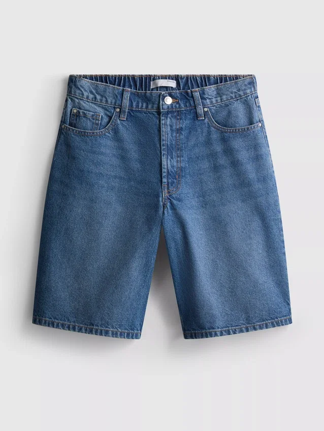 Lange Bermudashorts aus Baumwoll-Denim