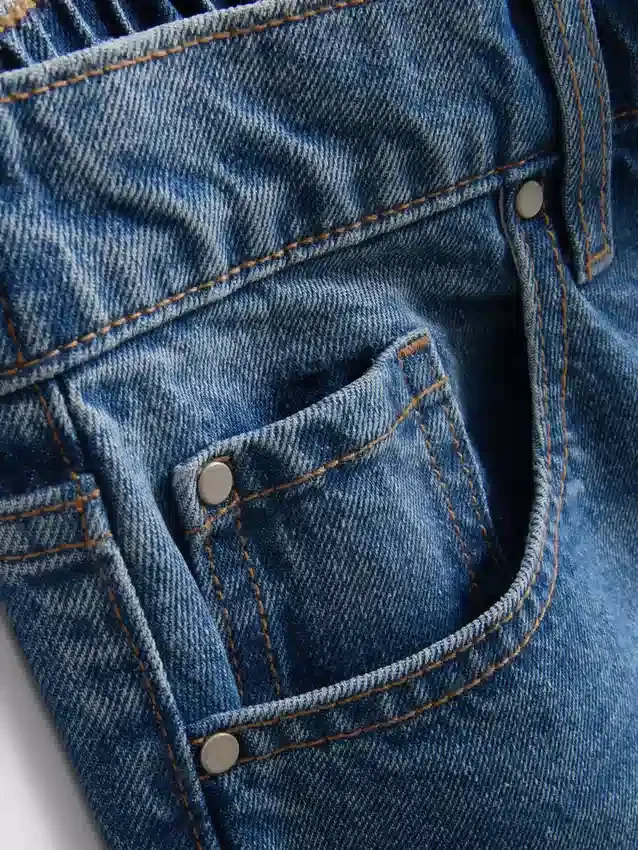 Lange Bermudashorts aus Baumwoll-Denim
