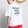 Locker sitzendes Active-T-Shirt aus Baumwolle mit Grafikprint