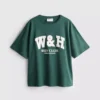 Locker sitzendes Active-T-Shirt aus Baumwolle mit Grafikprint