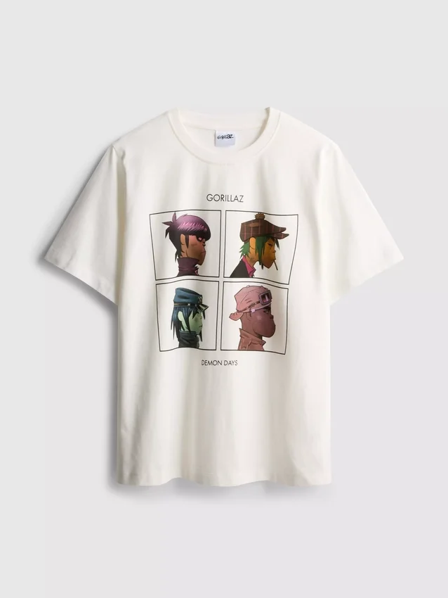 Locker sitzendes Gorillaz-Musik-T-Shirt mit Grafikprint