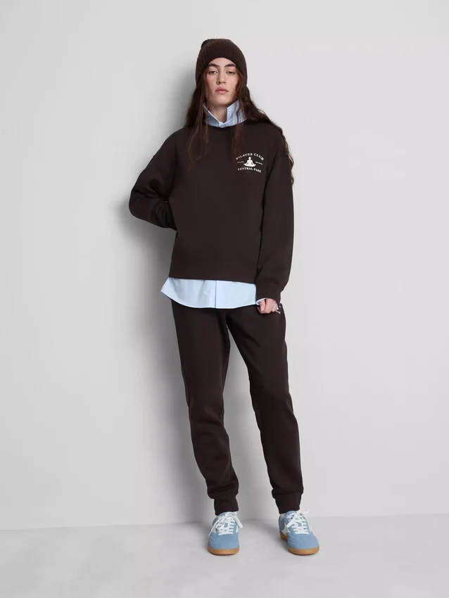 Locker sitzendes Sweatshirt aus Baumwollmischung mit Aufdruck