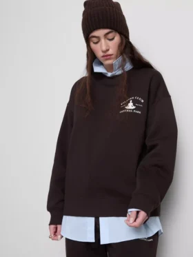 Locker sitzendes Sweatshirt aus Baumwollmischung mit Aufdruck