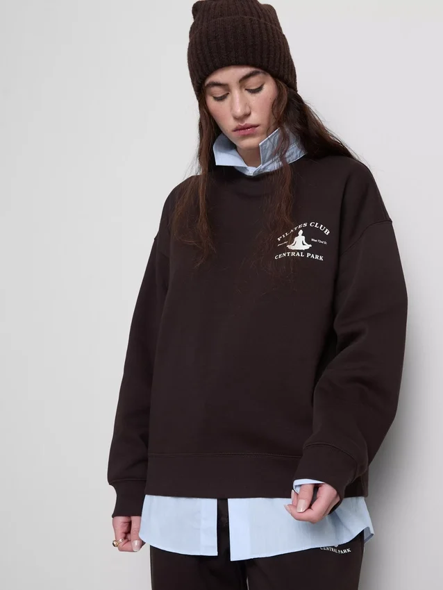 Locker sitzendes Sweatshirt aus Baumwollmischung mit Aufdruck