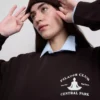 Locker sitzendes Sweatshirt aus Baumwollmischung mit Aufdruck