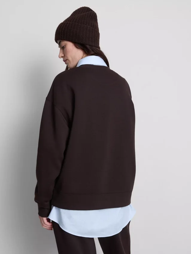 Locker sitzendes Sweatshirt aus Baumwollmischung mit Aufdruck