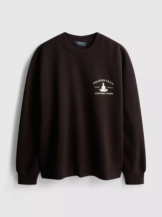 Locker sitzendes Sweatshirt aus Baumwollmischung mit Aufdruck
