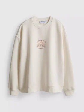 Locker sitzendes Sweatshirt aus Baumwollmischung mit Grafikprint