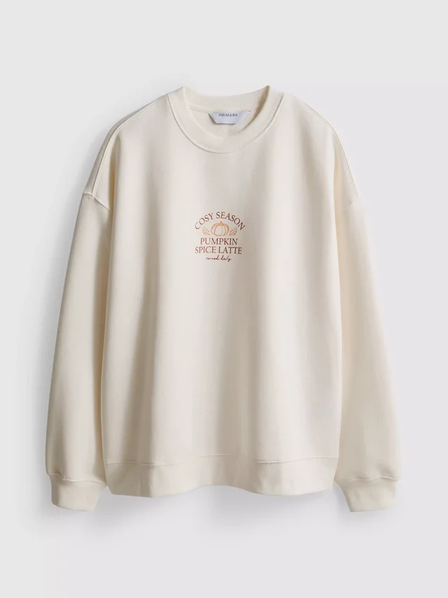 Locker sitzendes Sweatshirt aus Baumwollmischung mit Grafikprint