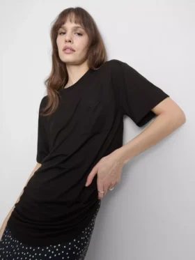 Longline-T-Shirt mit aufgesetzter Tasche