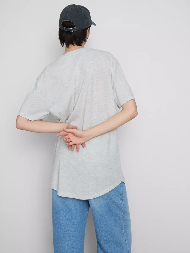 Longline-T-Shirt mit aufgesetzter Tasche