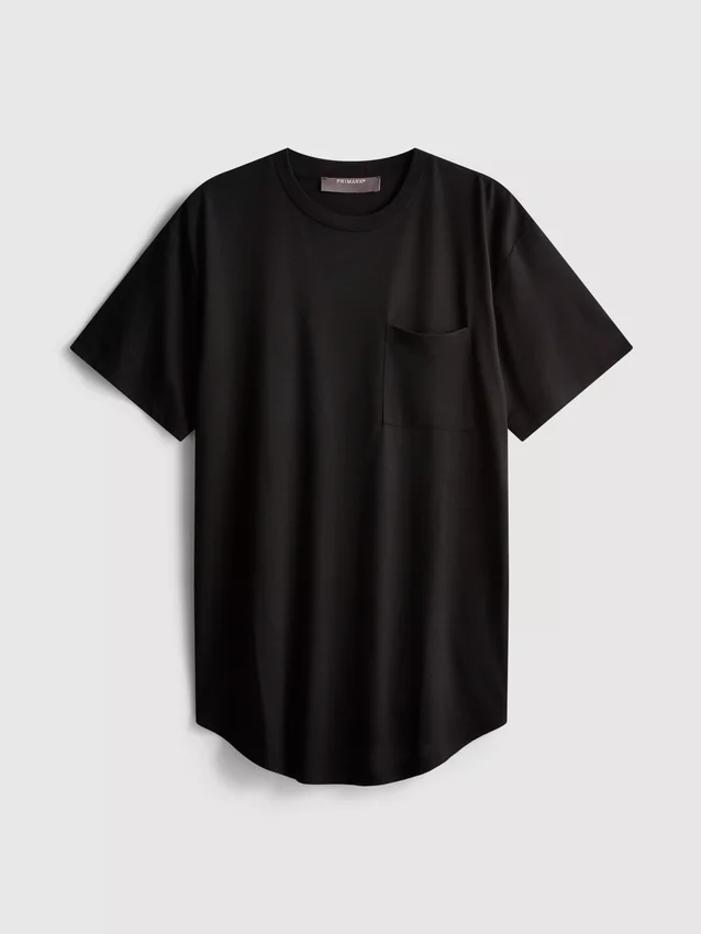 Longline-T-Shirt mit aufgesetzter Tasche