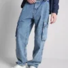 Lose Cargo-Jeans mit mittlerer Leibhöhe
