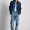 Lose Cargo-Jeans mit mittlerer Leibhöhe