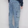 Lose Cargo-Jeans mit mittlerer Leibhöhe