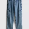 Lose Cargo-Jeans mit mittlerer Leibhöhe