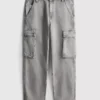 Lose Cargo-Jeans mit mittlerer Leibhöhe