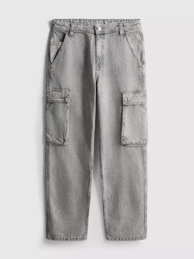 Lose Cargo-Jeans mit mittlerer Leibhöhe