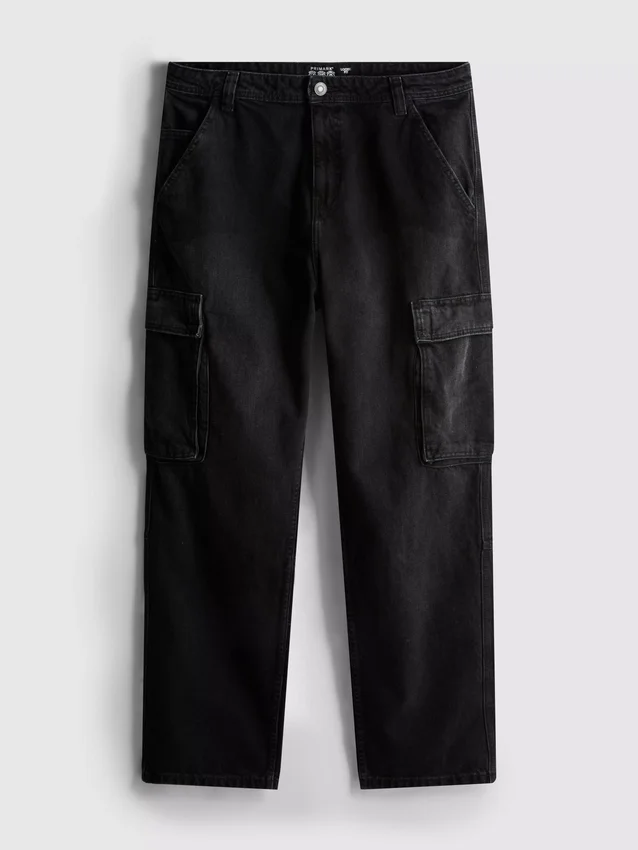 Lose Cargo-Jeans mit mittlerer Leibhöhe