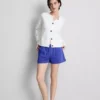 Lounge-Shorts aus Baumwolle mit geschlitztem Saum