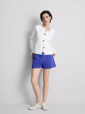 Lounge-Shorts aus Baumwolle mit geschlitztem Saum