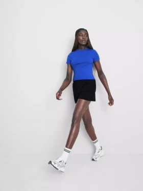 Lounge-Shorts aus Baumwolle mit geschlitztem Saum