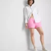 Lounge-Shorts aus Baumwolle mit geschlitztem Saum