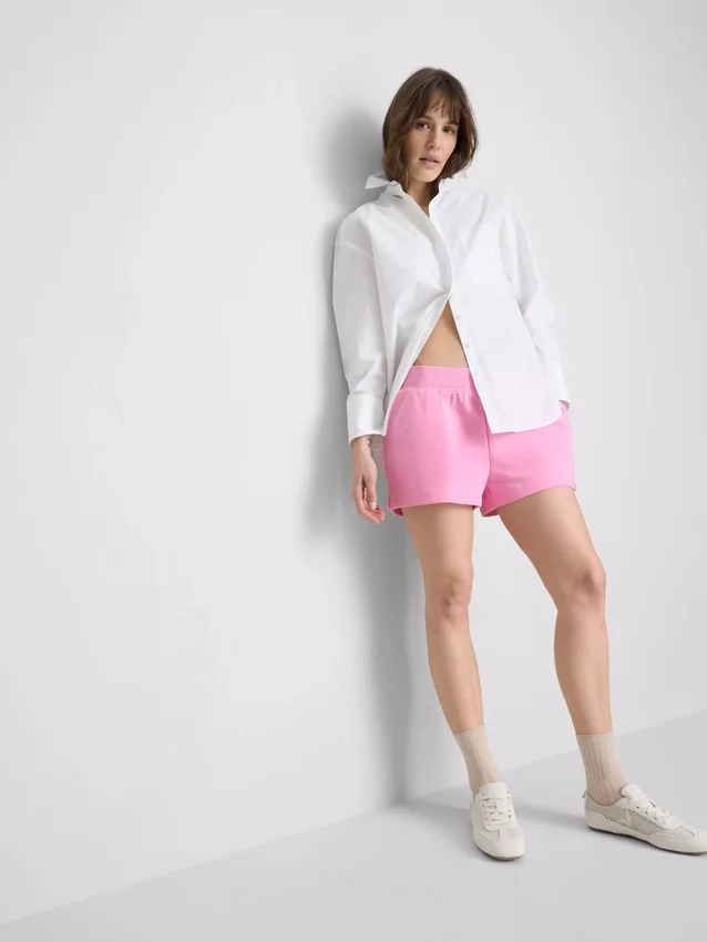 Lounge-Shorts aus Baumwolle mit geschlitztem Saum