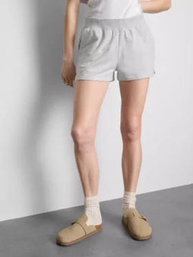 Lounge-Shorts aus Baumwolle mit geschlitztem Saum