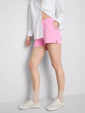 Lounge-Shorts aus Baumwolle mit geschlitztem Saum