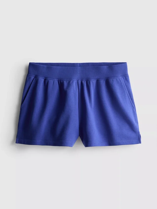Lounge-Shorts aus Baumwolle mit geschlitztem Saum