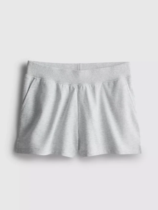Lounge-Shorts aus Baumwolle mit geschlitztem Saum
