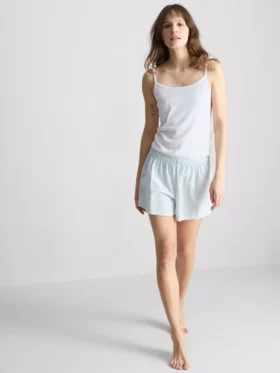 Lounge-Top aus baumwollreichem Pointelle-Stoff