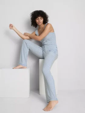Love to Lounge – gerippte, gestreifte Schlafanzughosen