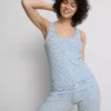 «Love to Lounge» – geripptes, gestreiftes Schlafanzug-Cami-Top