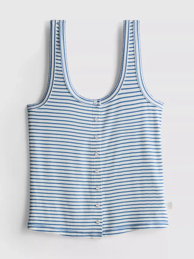 «Love to Lounge» – geripptes, gestreiftes Schlafanzug-Cami-Top