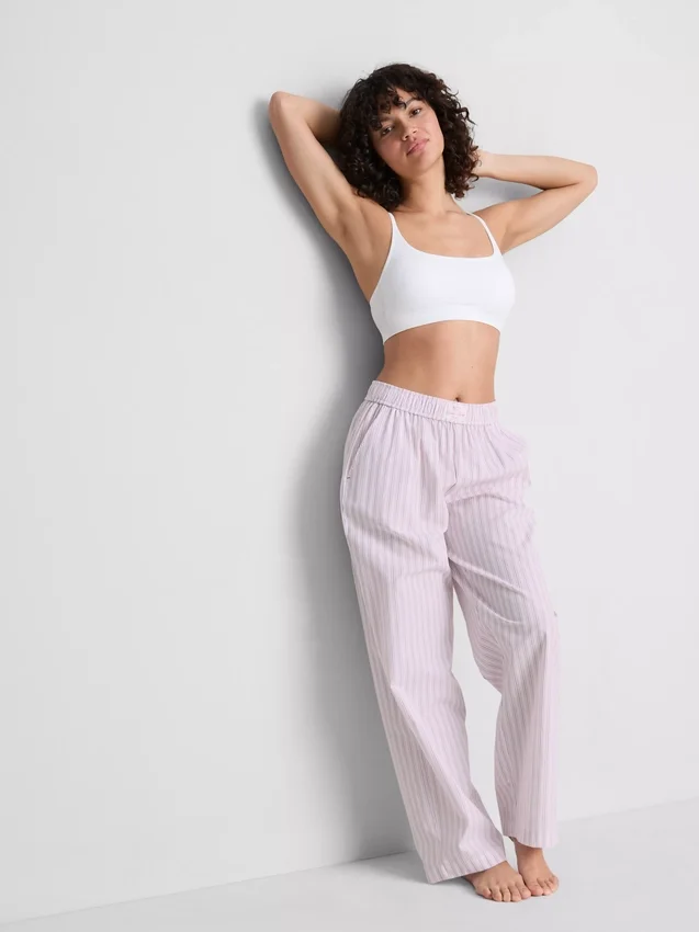 Love to Lounge – gestreifte Schlafanzughose mit geradem Bein