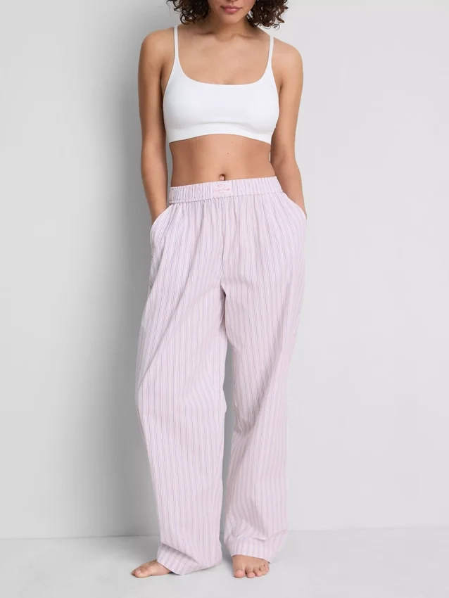 Love to Lounge – gestreifte Schlafanzughose mit geradem Bein