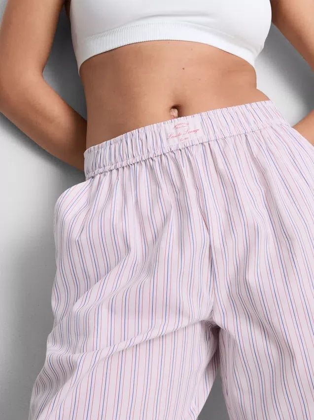 Love to Lounge – gestreifte Schlafanzughose mit geradem Bein