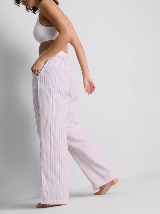 Love to Lounge – gestreifte Schlafanzughose mit geradem Bein
