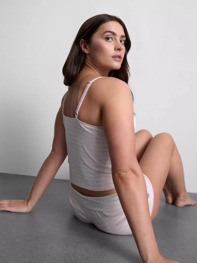 «Love to Lounge» gestreiftes Pyjama-Cami-Oberteil