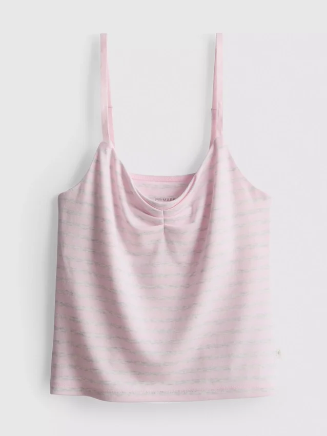 «Love to Lounge» gestreiftes Pyjama-Cami-Oberteil