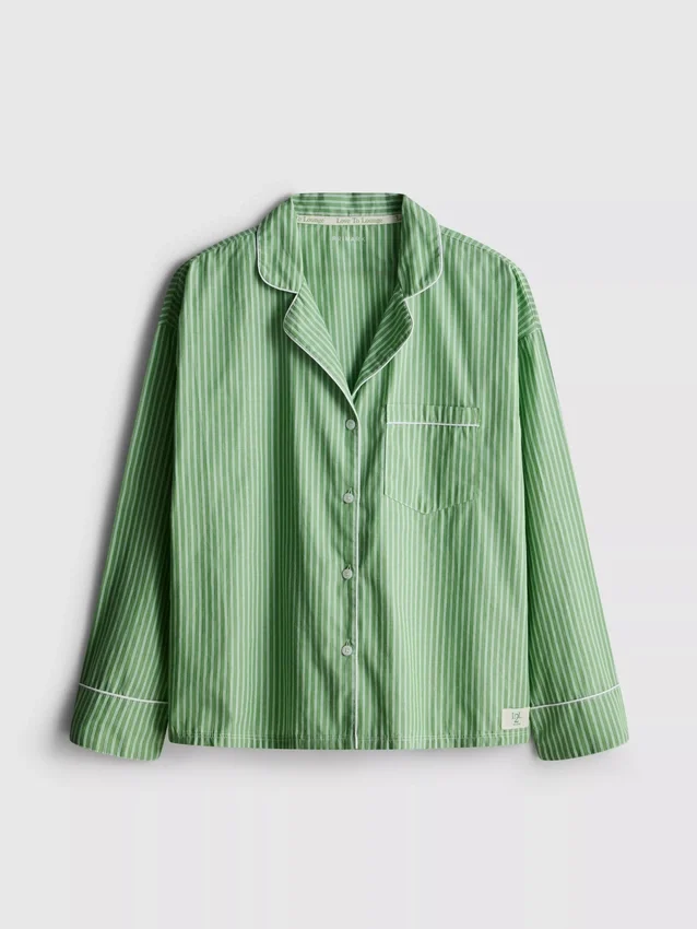 «Love to Lounge» gestreiftes Pyjama-Hemd