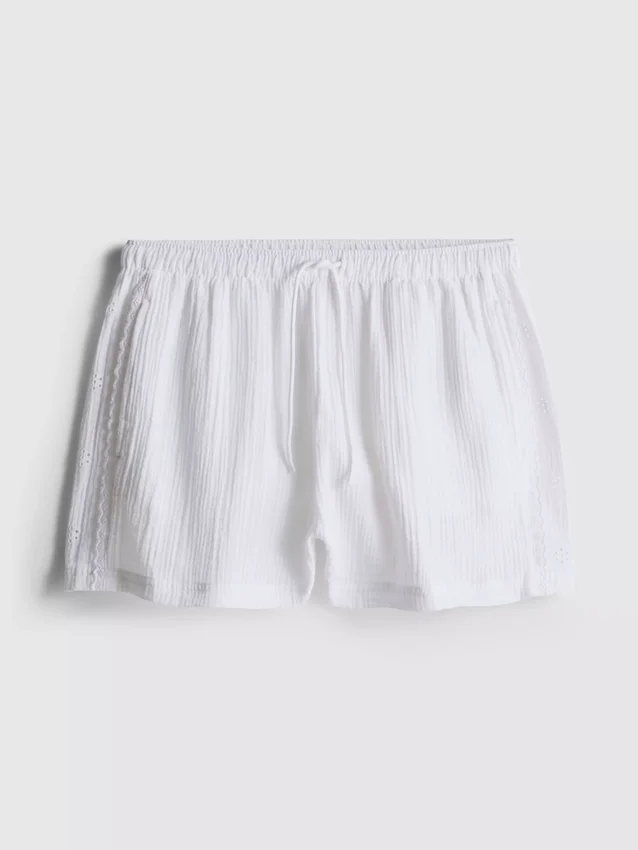 «Love to Lounge» – gewebte Schlafanzug-Shorts aus Baumwolle