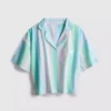 Love to Lounge-Pyjamahemd zum Entspannen: kurz geschnitten, pastellgestreift