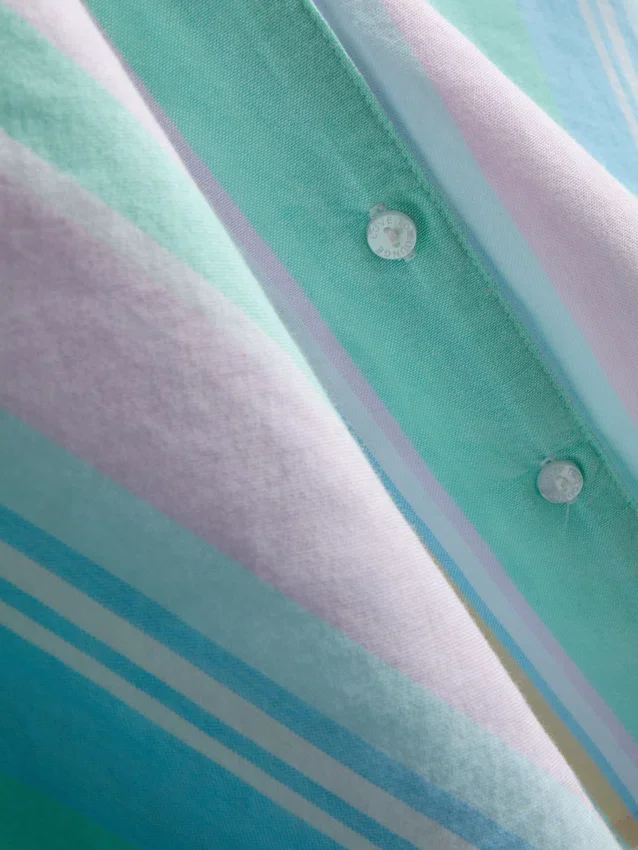 Love to Lounge-Pyjamahemd zum Entspannen: kurz geschnitten, pastellgestreift