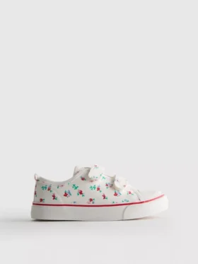 Low-Top-Sneaker aus Canvas mit Blumenmuster