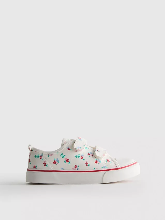 Low-Top-Sneaker aus Canvas mit Blumenmuster
