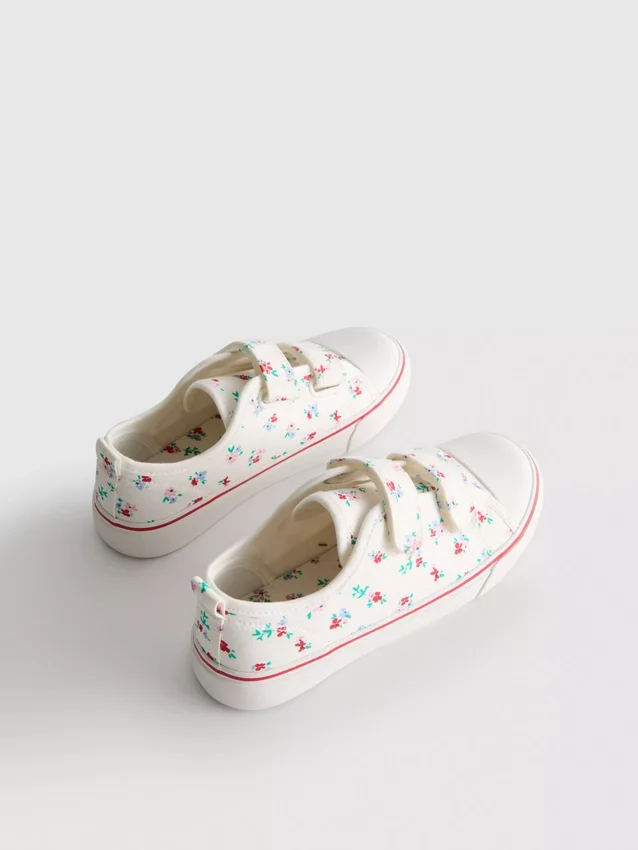Low-Top-Sneaker aus Canvas mit Blumenmuster