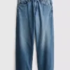 Lässige Denim-Jeans mit niedriger Leibhöhe und geradem Bein